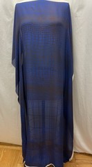 100% Silk Double Georgette Cobalt Blue Brown Gator Fabric 1 Yard 10″ Long 54″ W