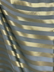 SLATE BLUE GOLD Striped Brocade Upholstery Drapery Fabric (110 in.) Sold BTY