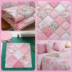 42 Pcs Pink Fabric Squares Quilting 100% Cotton Charm Packs 5 X 5inch Precut