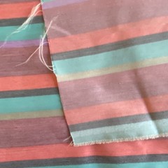 2.5 YD Vertical Stripe Shirting Apparel Fabric Multicolor Blend Fiber