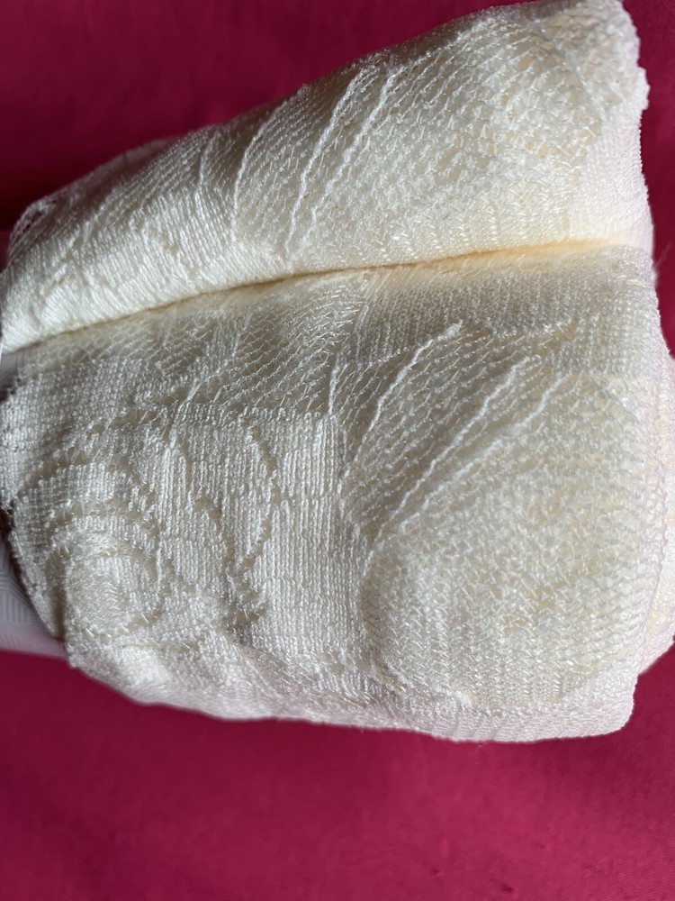 NEW Ivory Off White Stretch Netting Soft Apparel Fabric Lace Floral 2 Yards