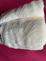 NEW Ivory Off White Stretch Netting Soft Apparel Fabric Lace Floral 2 Yards