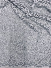 Elaine SILVER GREY Floral Scalloped Nylon Spandex Stretch Lace Light Weight Fab
