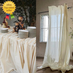 63In X 10.9 Yards 100% Cotton Muslin Fabric, Medium Weight Natural Unbleached Mu