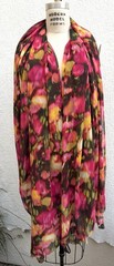 Ikat Floral Sheer Polyester Chiffon Fabric Magenta Multi 61” W X 2.33 yds (84”)