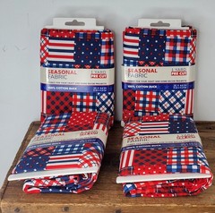 Lot of 4 Seasonal Fabric 100% Cotton Duck Precut 1 Yard 36″ x 44″ in Americana