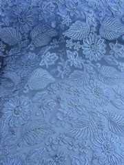 White Lace Fabric Floral Pattern Embroidery Scalloped DIY Wedding Party Decor