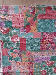 Country Floral Patchwork Cotton Weave 45×42″ Roses Cherries Paisley 43×3.3 Yds