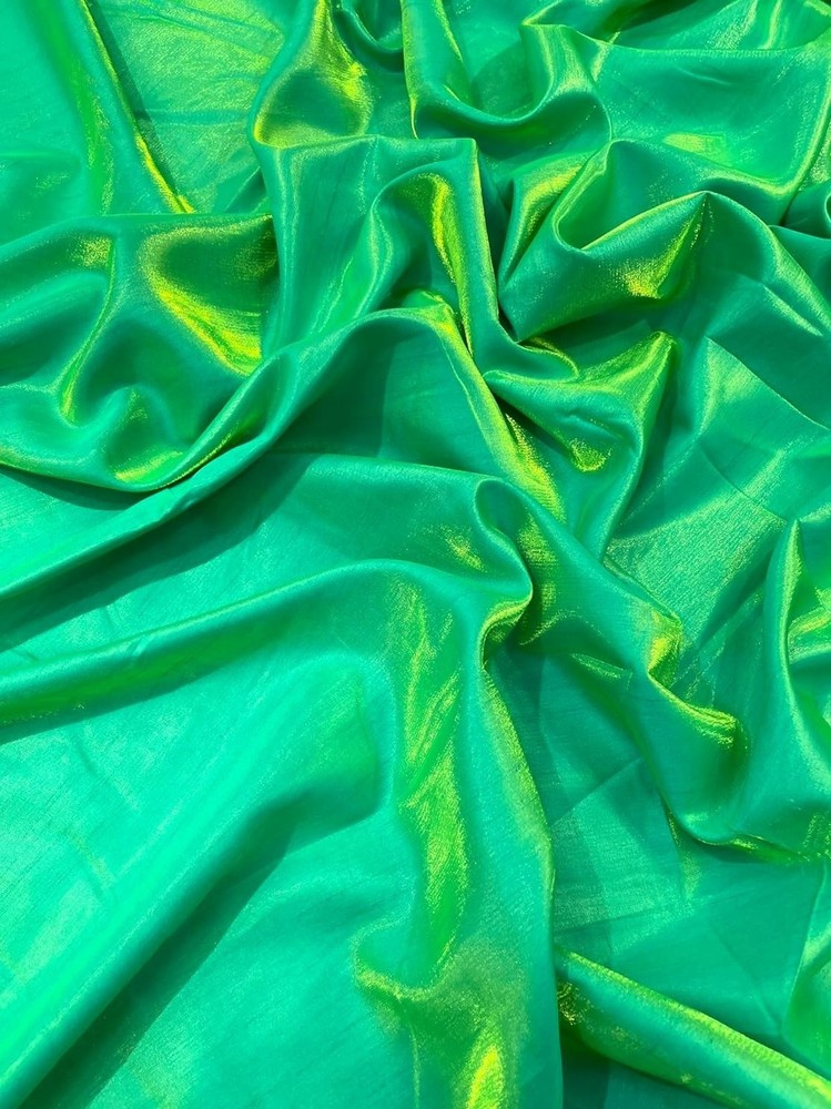 Iridescent Liquid Dupioni Fabric 58″ Wide Lightweight Material Green/Blue