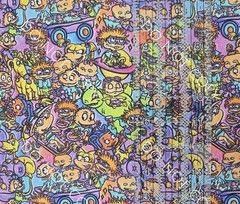 Custom Cotton Woven Fabric TV Show Rugrats Sketch By The 1/4 Yard 9×56