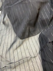 Black Sheer Metallic Pinstripe Fabric 2 Yards x 55” Wide Lightweight Shimmer