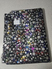 Silver Rainbow Circles Mardi Gras Bubble All Over Print 2 Yards Mesh Fabric