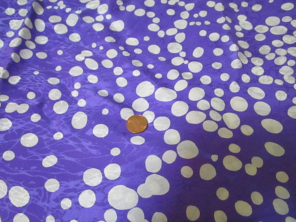 100 % SILK Violet & White Fabric 3.5yards x 45”wide From Britex in San Francisco