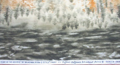 OOP Hoffman Fabrics McKenna Ryan Nature Trees Clouds River Woods 1 Yard 30″