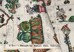 By 1/2 Yd Vintage Frog Dianna Marcum Froggy Went a Courtin Cotton Fabric Marcus