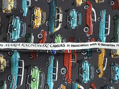 Classic VINTAGE CARS on Charcoal Gray Background BENARTEX Cotton Fabric 18″ x 44
