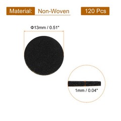 120Pcs Round Felt Circles 13mm (1/2″) Non-Woven Felt Fabric Sticker Black
