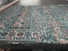 Cut Velvet Tapestry “Muir” Teal/ Apricot DV Kap 4376 43 x 56 Made to Order BoHo