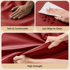 ANMINY Faux Leather Fabric 54 Wide Vinyl Upholstery Fabric by The Yard 0.7MM Thi