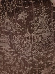 VTG CHINOISERIE Soverign Textiles Fabric Brown/Cream/Sewing/Craft/Home/44″/BTY