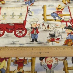 VTG LIL COWPOKES Cotton Quilting Fabric Michael Miller Cowboys ADORABLE BTY x 44