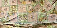 VTG `06 Precious Moments by Spectrix Gingham Pastel Cheater Quilt Babies BTFQ
