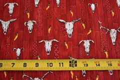 29″ Long, Southwest / Desert Theme on Red Quilt Cotton, Kaufman/Rubin, N2910