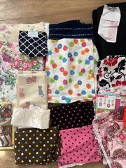 Sewing Fabric & Supplies Lot Of 27 Items- Fabric, Zippers, Needles/Feet, Pattern