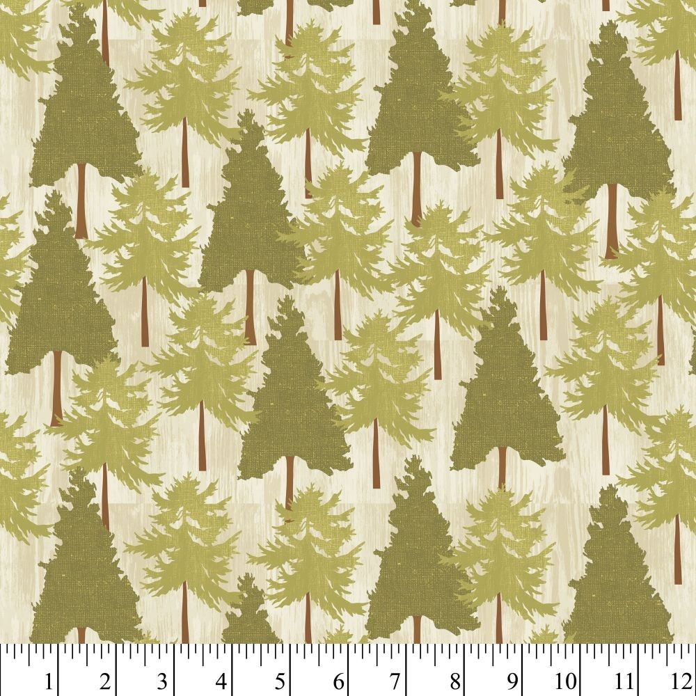David Textiles Cotton Fabric Cut – Green Tree Forest (1 Yard, 100% Cotton)