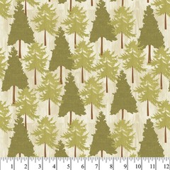 David Textiles Cotton Fabric Cut – Green Tree Forest (1 Yard, 100% Cotton)
