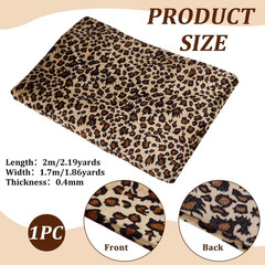 FINFERINSPIRE 2.1Yard Leopard Print Velboa Fabric 66.9Inch Wide Chocolate Polyes