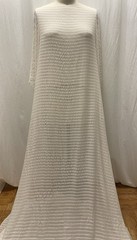 100% Textured Ivory Silk Crepe Georgette Raised Horizontal Stripes 3 Yards 42″ W