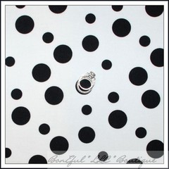 BonEful Fabric FQ Cotton Quilt B&W Black White POLKA DOT Dog 101 Dalmatian Print