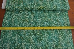 By 1/2 Yd, Green Swirls on Green Hand-Painted Indonesia Batik, Hoffman, B606