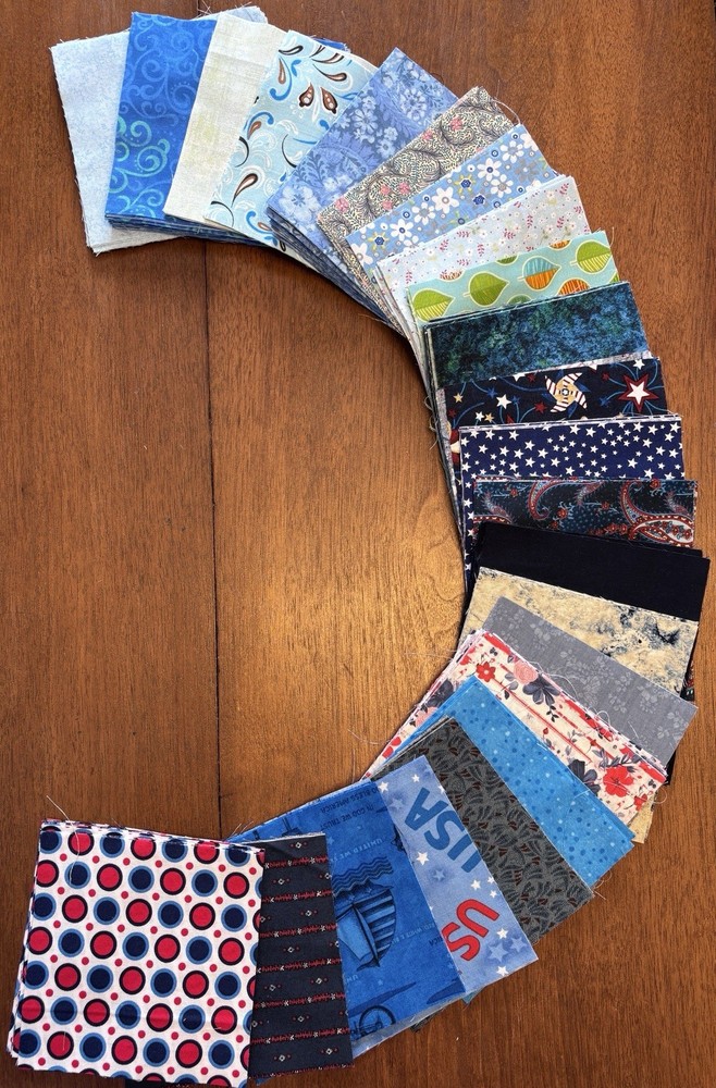 248-5” Squares Of Various Blue Fabric
