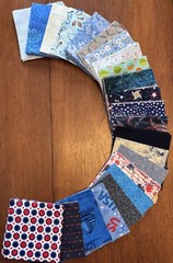 248-5” Squares Of Various Blue Fabric