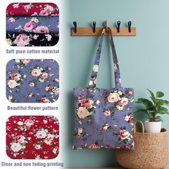3 Pcs 40 x 63 Inch 3 Yards Wide Floral Cotton Fabric Red,blue Purple,black
