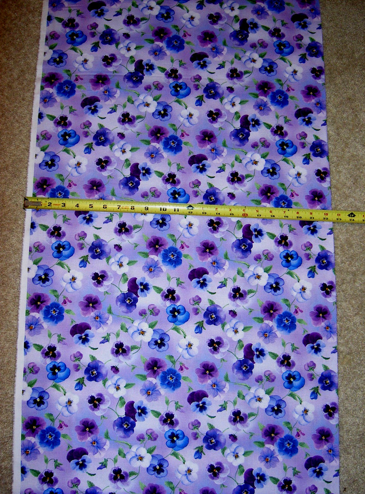 Pansy Boquet Flowers Flower CD3752 Lilac Timeless Durable Cotton Fabric