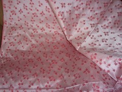 Light Pink with Pink Rosebuds Brocade 1 Yd x 45” W Acetate/Metallic Dry Clean