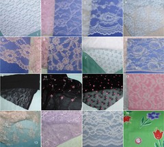 Remnants Vintage Lace Fabric CLOSEOUT White Pink Lilac Black Peach Blue 100X
