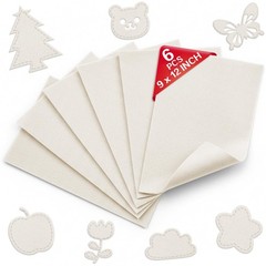 Ivory Felt Sheets for Crafts 9×12 Inch 1.6mm Thick Sewing Fabric 6 Pack
