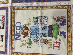 APPLIQUE Sewing Theme Multicolor Cotton Fabric Panel for Quilting & Crafts