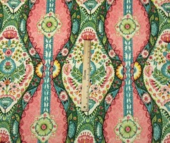 COVINGTON LALITA BLOSSOM PINK D4175 FLORAL STRIPES MULTIUSE FABRIC BY YARD 54″W