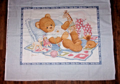 “BABY BEAR” BABY QUILT TOP FABRIC PANEL BY PATTY REED