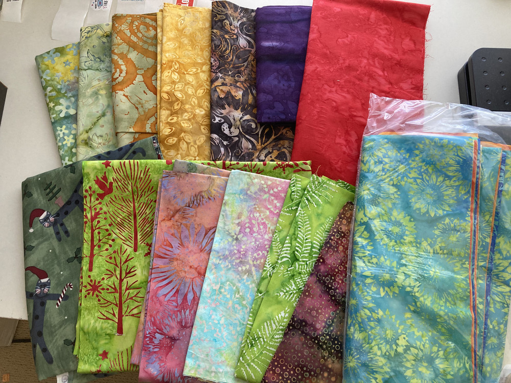 LARGE BUNDLE LOT of Various Batiks Quilting Fabric