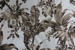 CHIVASSO CURTAIN FABRIC DESIGN “Jungle Like” 3.6 METRES CHARCOAL LINEN BLEND