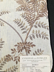COLEFAX & FOWLER Rochelle in Beige 17 x 18 1/4″ Embroidered Fabric Sample