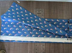 Vintage Stanley King Studio Decorator Fabric Blue Floral Dupont Teflon 35x 54″
