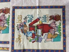 APPLIQUE Sewing Theme Multicolor Cotton Fabric Panel for Quilting & Crafts