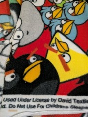 Set 2: Black Fleece Fabric Angry Birds Throw Blanket Diy New 49×59″
